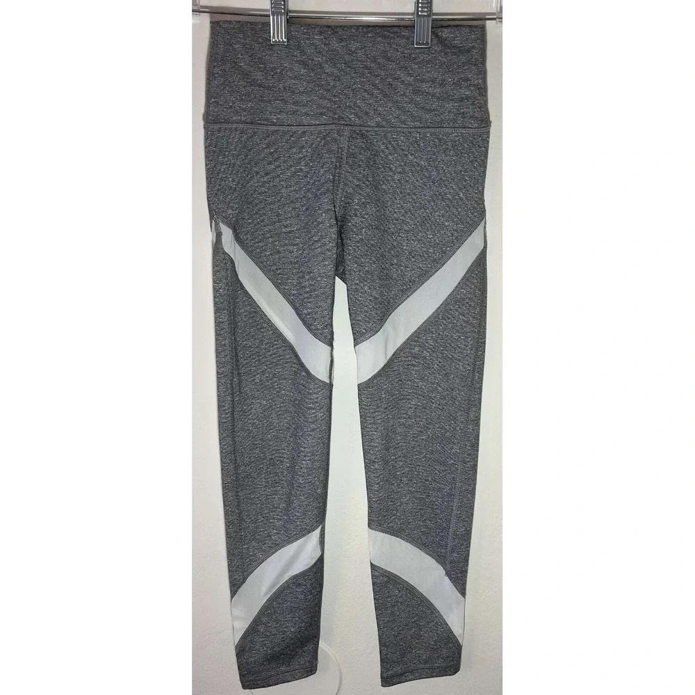Aerie Women's Extra Small XS Grey Leggings Mesh Accents Chill Play Move